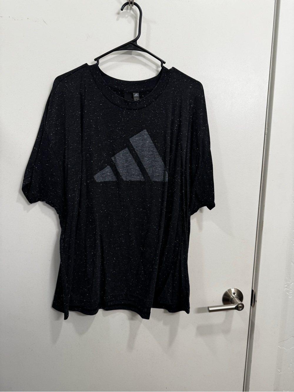 adidas Black Speckled Logo Short Sleeve Tee